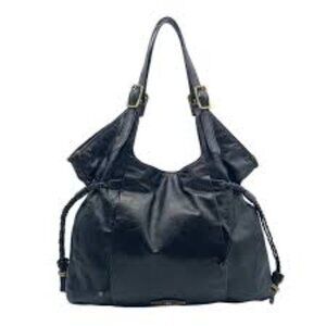 Elliott Lucca Black Leather Sinatra Shoulder Bag